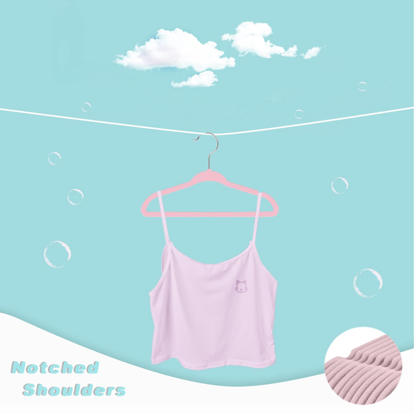 Children's Clothes Hangers Blush Pink Baby-50 Pack 11 Inches