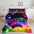 thumbnail image 2 of Castle Fairy Teens Gradient Video Game Twin Comforter Sets,Abstract Gamer Bedding Set, 2 of 8
