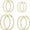 4 pairs Large hoop earrings, variant on 5 Pairs Gold Hoop Earrings for Women | 18K Gold Plated Huggie Hoop Earrings Set Hypoallergenic Cartilage Earrings Lightweight Hoop Earrings Set 5 Size 12/14/16/18/20mm