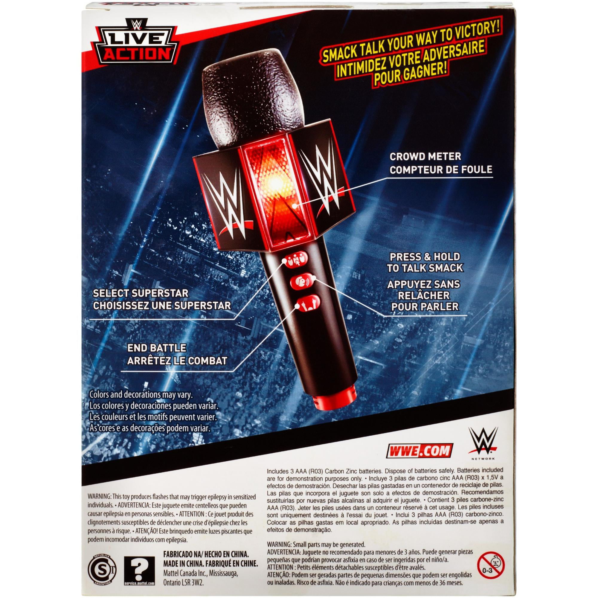 WWE Wrestling Live Action Battle Microphone The Rock John Cena Savage FXR16 