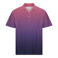 thumbnail image 4 of USNSM Men's Gradient Printed Button Down Shirt Cotton Short Sleeve T Shirt Moisture Wicking Tee Shirt Lapel Lightweight Summer Tops Purple XXL, 4 of 6