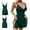 Green, variant on Chroia Women's Sleep Chemise - Babydoll Lace Trim Nightgowns with Side Split