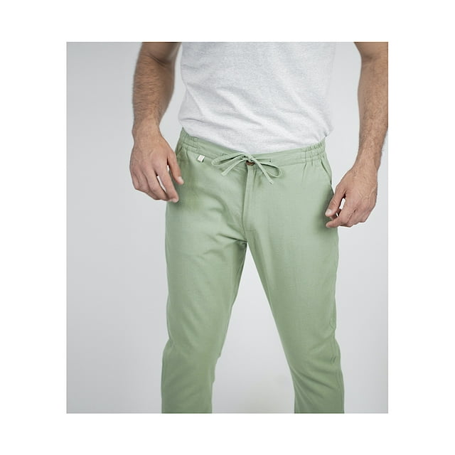 PANTALÓN LINO 98 COAST AV. HOMBRE PA09012 ALGODÓN OLIVO