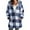 Blue, variant on Women's Fleece Jackets & Coats, Women's Plaid Lined Hooded Jacket Button Up Oversized Fuzzy Coat Checkered Flannel Hoodie Jacket Red 5Xl