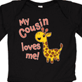 thumbnail image 4 of Inktastic My Cousin Loves Me Cute Giraffe Boys or Girls Long Sleeve Baby Bodysuit, 4 of 5