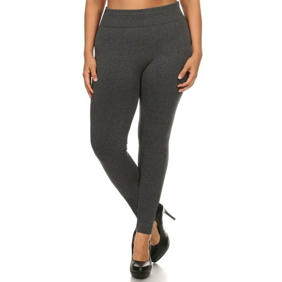 Plus Size Leggings Fleece Lined Breathable Full Length Yoga Pants,Charcoal,2X/3X