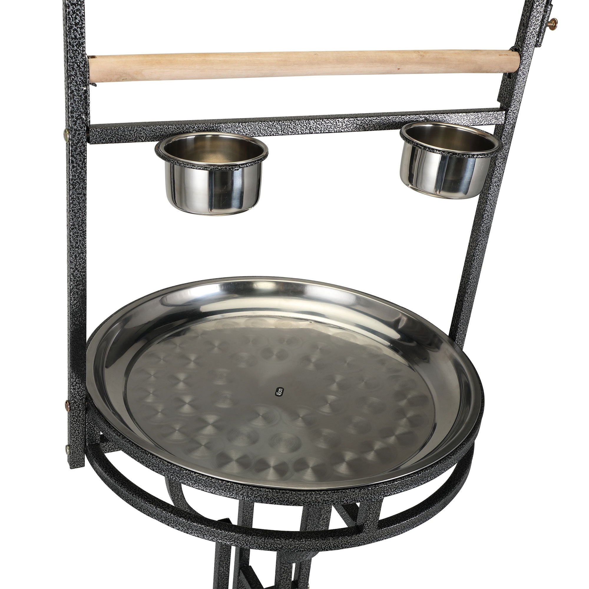 Pefilos 50" Large Parrot Wood Perch Playstand, Bird Play Stand with Bowls Rolling Wheel, Bird Play Stand, Black Pefilos 50" Large Parrot Wood Perch Playstand, Bird Play Stand with Bowls Rolling Wheel, Bird Play Stand, Black