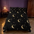 thumbnail image 2 of Homewish Psychedelic Stars Moon Duvet Cover Queen, Black Gold Queen Bedding, Black Reversible 3-Piece, 1 Duvet Cover and 2 Pillowcases, 2 of 6