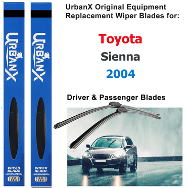 UrbanX 2-IN-1 All Seasons Water Repellency Original Equipment Replacement Wiper Blades For 2004 Toyota Sienna 26" And 19" Driver And Passenger Side (Pack of 2)