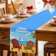thumbnail image 5 of Table Runner - 108 Inch Long, Summer Beach Seaside Kitchen Dining Table Runner Dresser Scarves, Blue Beige Coastal Ocean Sea Birds Farmhouse Decor for Coffee Tables Wedding Party Banquet, 5 of 8