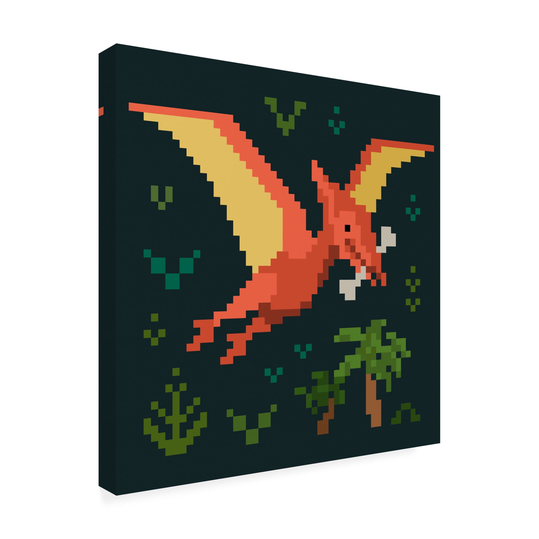 Trademark Fine Art Victoria Barnes  Pixel Dinos III Canvas Wall Art