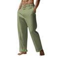thumbnail image 2 of Men Casual Yoga Trousers Solid Buttons Jogger Sweatpants High Waist Athletic Gym Long Straight Leg Pants With Pocket, 2 of 5