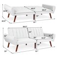 thumbnail image 2 of Costway Sofa Futon Bed Couch Sleeper Convertible Mattress Premium Linen Upholstery, 2 of 10