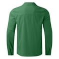 thumbnail image 5 of Entyinea Men's Cotton Linen Henley Shirt Long Sleeve Classical Soft Woven Shirt Green XL, 5 of 5