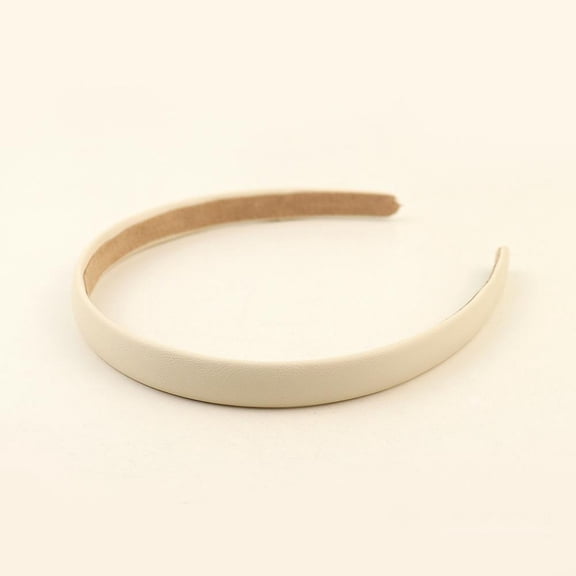 Elegant Wide Brim PU Leather Hairband Stylish Creamy White Headband For Women Girls Fashion Accessory Barrettes Hair Clip
