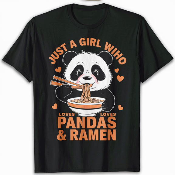 Just a Girl Who Loves Ramen Kawaii Panda Ramen Gift Girls T-Shirt