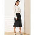 thumbnail image 4 of DARING DIVA Women's Elegant Knee Length Fishtail Pencil Skirt L Black, 4 of 6