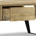 thumbnail image 6 of JERFIT Modern Industrial Coffee Table with Storage, 48" Mango Wood Cocktail Table with 2 Drawers for Living Room, Natural Finish, 6 of 10