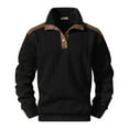 thumbnail image 6 of Kakii Men's Casual Sweatshirt Pullover Sweater Casual Long Sleeve Stand Collar Quarter Button Sweaters, 6 of 8