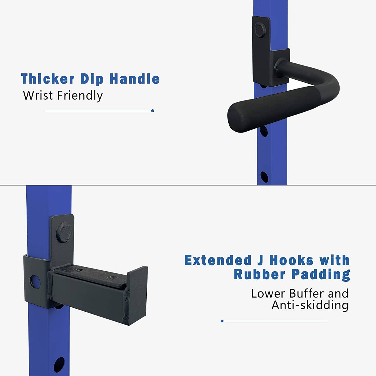 Dumbbell Rack, Multi-functional Power Cage,Home Adjustable Pullup Squat Rack 1000Lbs Capacity Comprehensive Fitness Barbell Rack, Black+Blue Weight Rack,Steel Weight Storage Rack