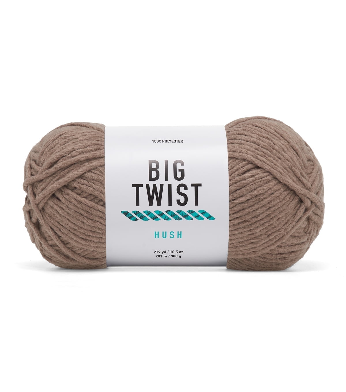 Big Twist Hush 4 Pack Bulky Polyester Yarn, Taupe, 219 yd, 10.5 oz