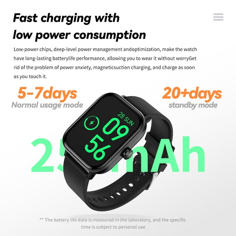 Men s Smart Watch 1.85 Inch Smart Watch with Fitness Tracker Activity Tracker Compatible with Android and Ios Black Walmart