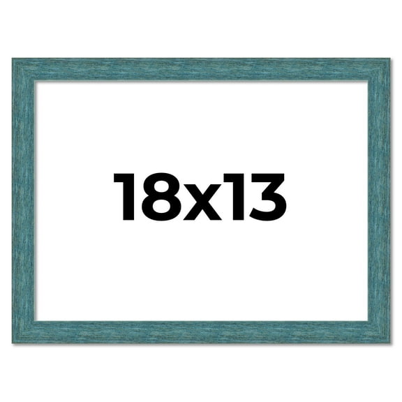 18x13 Frame Blue Rustic Barnwood Solid Wood Picture Frame Width 1.25 Inches | Interior Depth 0.5
