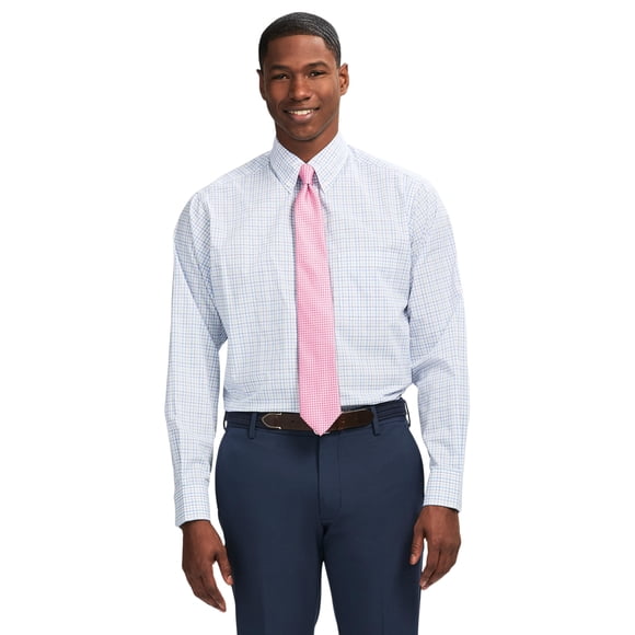 Camisa de vestir IZOD para hombre, corte regular, manga larga, sin arrugas