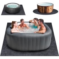 AKIKA 80x80" Square Hot Tub Pad,Inflatable Waterproof Slip-Proof Absorbent,Portable Spa Accessory