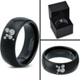 thumbnail image 4 of Tungsten Floating Air Soap Bubbles Band Ring 8mm Men Women Comfort Fit Black Dome Polished, 4 of 4