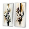 thumbnail image 3 of Designart "White Orchid on Golden Beige Canvas I" Orchid Framed Wall Art Set Of 2 - White Floral Frame Gallery Set For Office Decor, 3 of 7