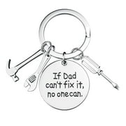 OUNABING Father's Day Gifts Keychains If Dad Can't Fix It No One Can- With Screwdriver Wrench