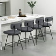 thumbnail image 2 of Costway 25" Upholstered Swivel Bar Stool Set of 4 with Padded Seat & Backrest Metal Frame Gray, 2 of 9