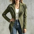 thumbnail image 5 of Women Suede Fringe Jacket Lapel Long Sleeve Open Front Western Coat with Tassel Trim Casual Slim Outerwear for Autumn, 5 of 7