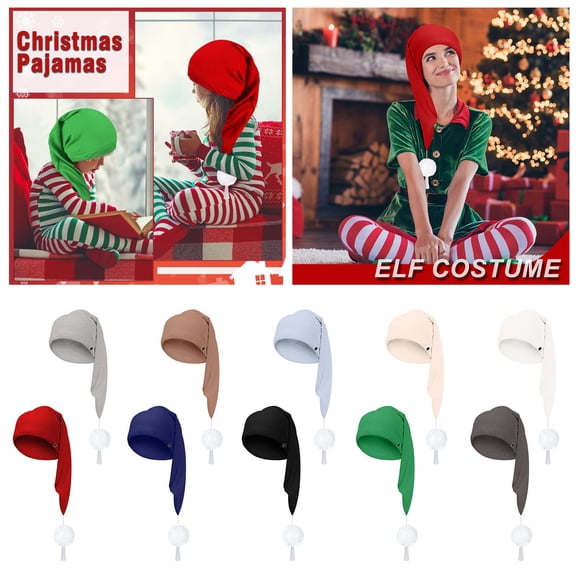 Men Silk Night Sleeping Cap Adjustable Drawstring Night Sleeping Cap with Pom Ball for Daily Use, Christmas Gift