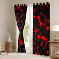 thumbnail image 3 of Castle Fairy Black Red Grid Black Out Curtains,Checkered Curtains Pack of 2 (42x63 Each), 3 of 6