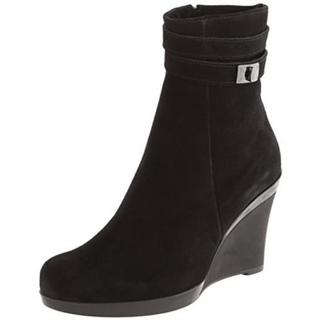 La Canadienne Womens Ivery Suede Ankle Wedge Boots