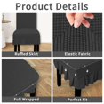 thumbnail image 4 of Fundas para Sillas de Comedor Elásticas Jacquard Informales 6 PCS Gris Oscuro, 4 of 7