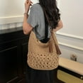 thumbnail image 3 of Women's Straw Woven Tote Bags Boho Handmade Crochet Wicker Hobo Shoulder Purse Summer Beach Travel Vacation Handbags, 3 of 8