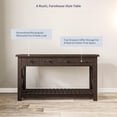 thumbnail image 4 of BELLEZE Modern Farmhouse Industrial Style Console Table With Drawers, Cutout Sides, Storage Shelf, Open Style Versatile Accent Furniture - Veropeso (Espresso), 4 of 6