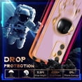thumbnail image 5 of for Galaxy A14 5G Phone Case Astronaut Cute for Women Girls Girly Unique Purple Cases with Astronaut Hidden Stand Kickstand 6D Design Cover for Samsung Galaxy A14 5G 2023 6.6 inch, 5 of 11