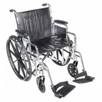 Drive Medical 20 Inches Chrome Sport Wheel Chair With Detachable Full Arm And Swing Away Footrest - 1 Ea, Cs20Dfa-Sf