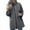 Dark Gray, variant on Women's Lightweight Hooded Windbreaker Jacket, Waterproof Softshell Outdoor Coat with Adjustable Drawstring, Casual Loose Fit