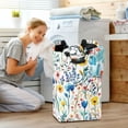 thumbnail image 5 of Yayeee Freestanding Laundry Hamper with Handle Collapsible Large Storage Basket for Clothes, Blue Wildflower Pattern, 5 of 7