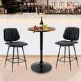 thumbnail image 2 of Pub Round Bar Table Height Adjustable with MDF Top, 23.6 i n Modern Cocktail Bar Table with 360 Swivel for Suitable for Small Space, Kitchen, Dining Room, Restaurant Brown, 2 of 14