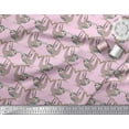 thumbnail image 3 of Soimoi Rayon Fabric Feather,Branch & Sloth Cartoon Print Fabric by Yard 56 Inch Wide, 3 of 3