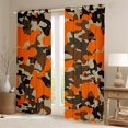 thumbnail image 2 of Manfei Abstract Camouflage Black Out Curtains, Orange Brown Camo Curtains Pack of 2 (42x63 Each), Military Patriotic Theme Bedroom Curtains, Luxury Room Decor, 2 of 6