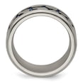 thumbnail image 2 of Grey Titanium Ring Band Wedding Blue Edward Mirell Anodized Brushed & Polished 9mm, 2 of 6