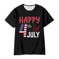 thumbnail image 3 of FhsagQ Mens Summer Shirts Beach Casual Male Spring and Summer All Independence Day Print Short Sleeve Round Neck T Shirt Fashion Trend Bottoming Shirt Black L, 3 of 5