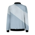 thumbnail image 4 of Scyoekwg Fall Jackets for Women 2025 Trendy Casual Color Block Splicing Stand Collar Zipper Jacket Loose Lightweight Long Sleeve Fall Coats Outerwear(Light Blue,M), 4 of 5